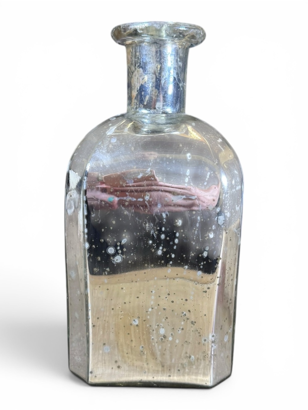 Silver Mercury Glass Decorative Bottle Vase